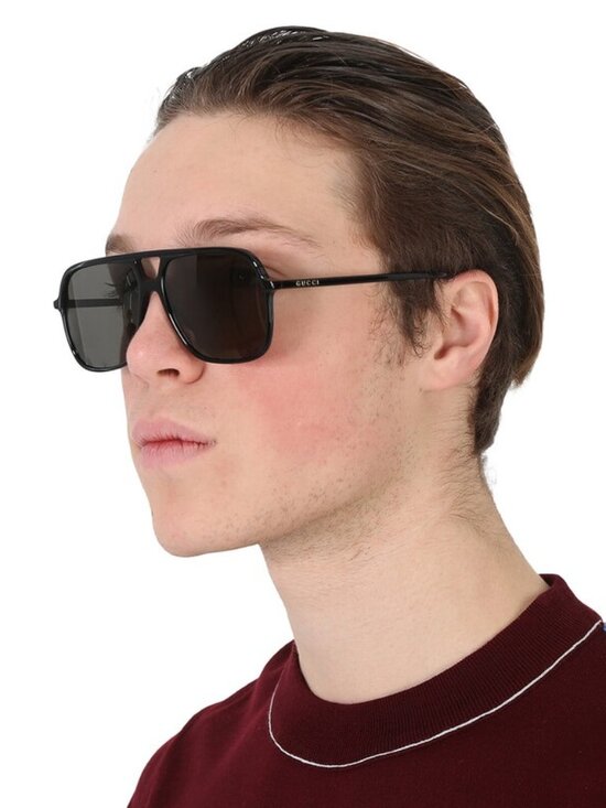 Gucci Women Sunglasses Black Grey Pilot Oversized GG0545S 001 NEW AUTHENTIC main image 8